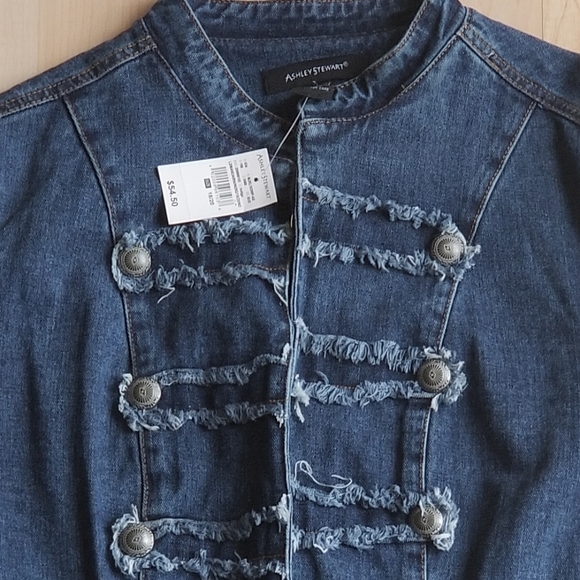 Sz 18/20 Ashley Stewart Military Jean Jacket - Picture 8 of 15